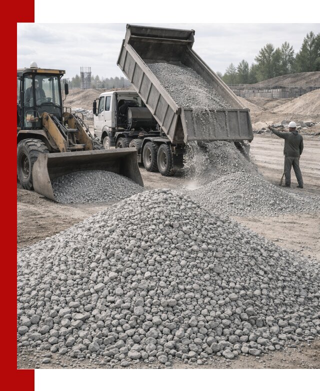 Доставка известнякового щебня фр. 5–20 в Белебее