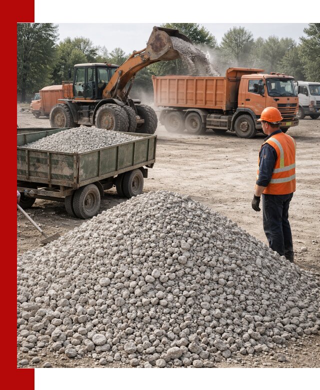 Доставка известнякового щебня фракция 20–40 в Белебее