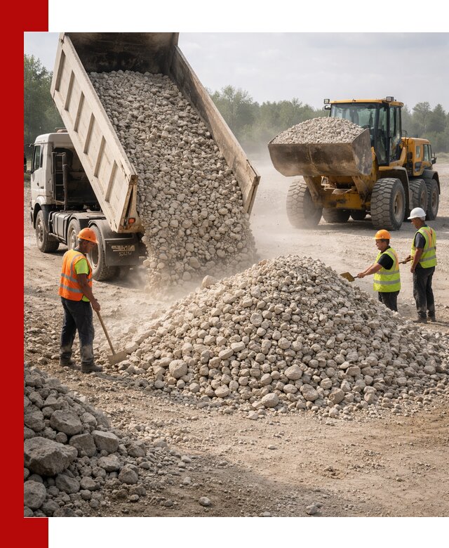 Доставка известнякового щебня фр. 40-70 в Белебее