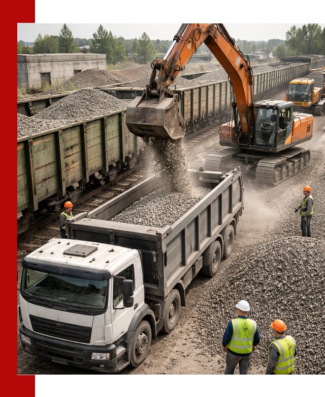 Железнодорожный щебень фракция 25–60 для поставок в Белебее