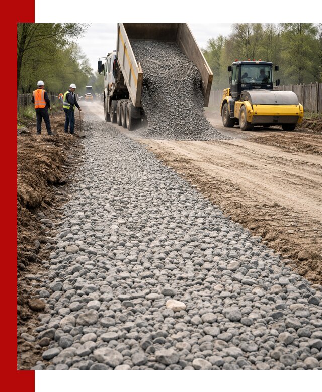 Доставка щебня для отсыпки дорог в Белебее высокого качества