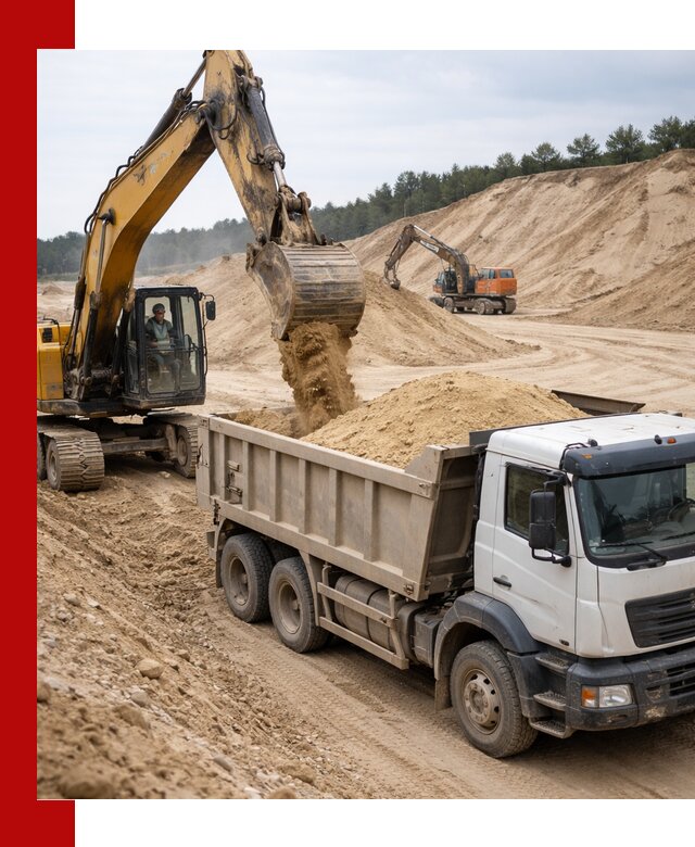 Доставка карьерного песка с самосвалами и разгрузкой в Белебее