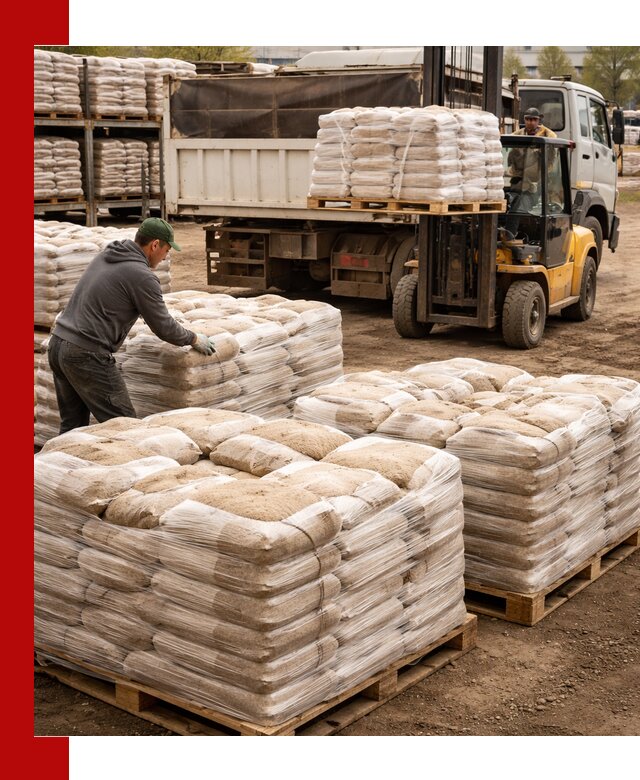 Карьерный песок в мешках с доставкой в Белебее