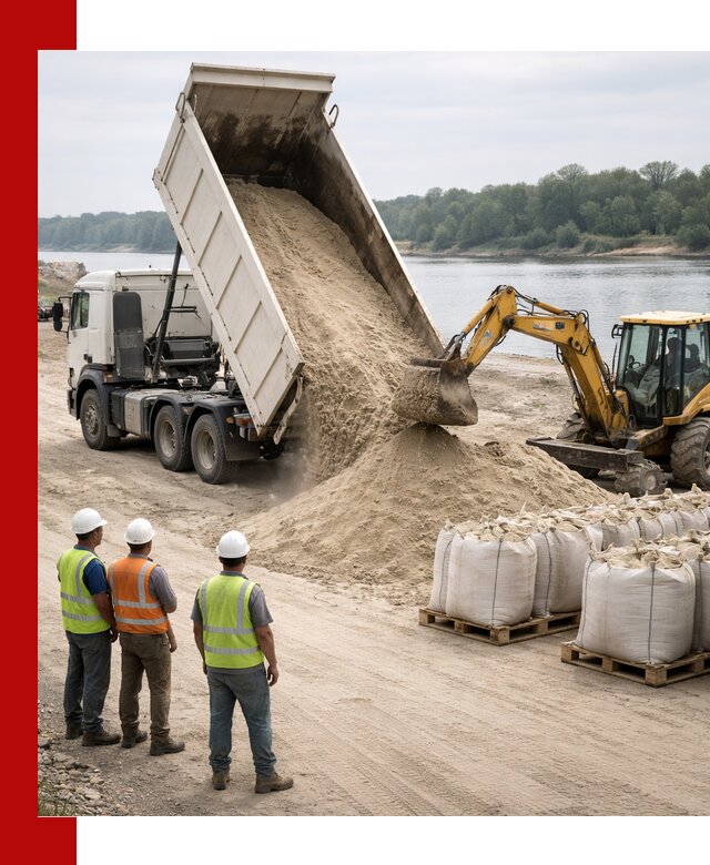 Доставка речного песка в Белебее самосвалами и погрузкой