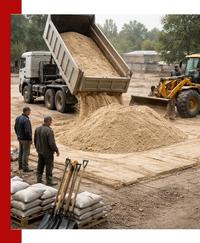 Доставка мытого песка в Белебее с самосвалами по выгодной цене