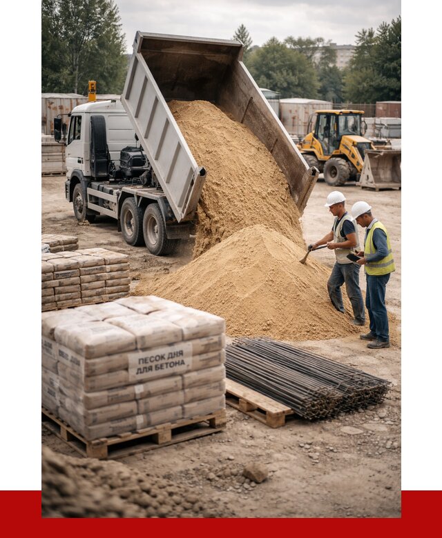 Песок для бетона в Белебее от 2550 р. с доставкой, ПРОНЕРУДБлб