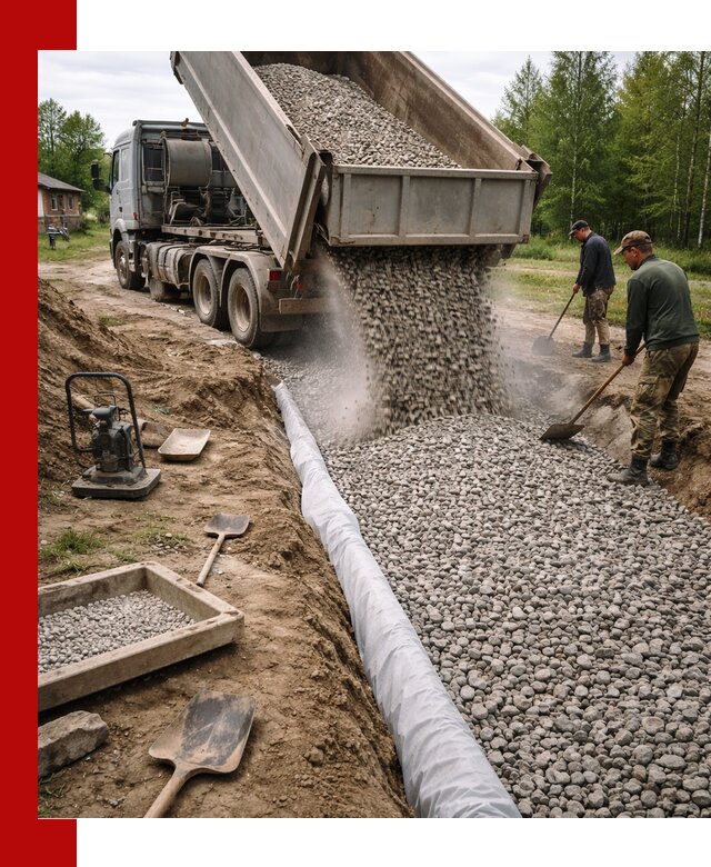 Гравий для дренажа с доставкой в Белебее качественный и недорогой