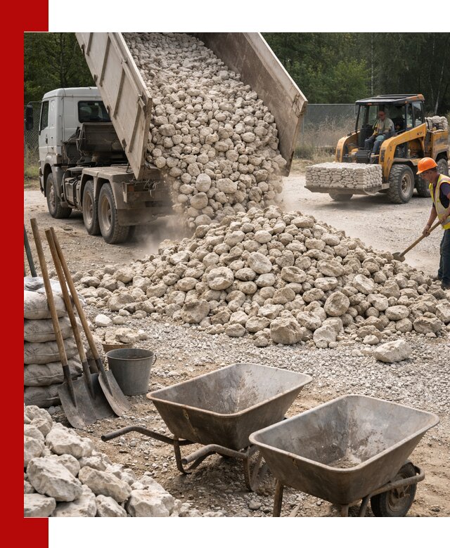 Доставка и продажа бутового известнякового камня в Белебее