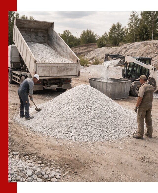 Доставка и продажа белой мраморной крошки в Белебее