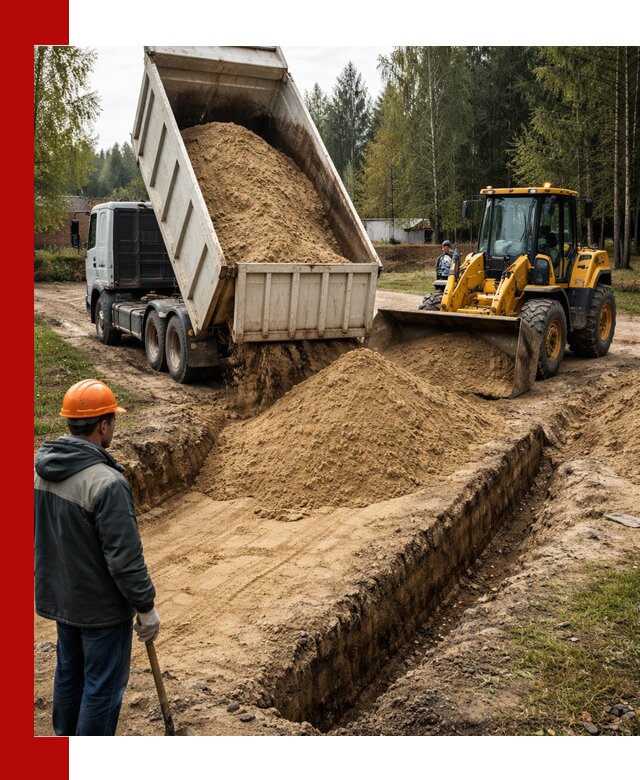 Доставка песчаного грунта в Белебее для строительных работ