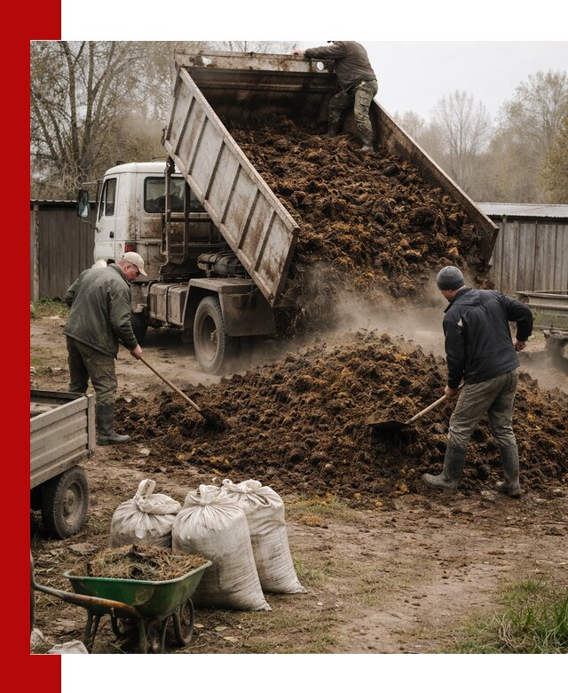 Доставка коровьего навоза самосвалом в Белебее