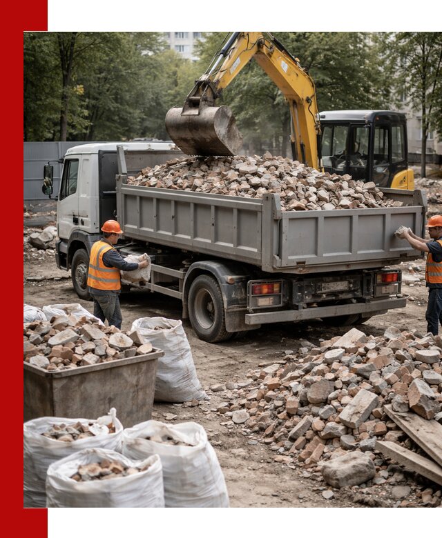 Вывоз строительного мусора в Белебее с самосвалами и контейнерами