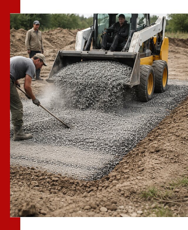 Устройство щебеночной подушки в Белебее для дорог и фундаментов